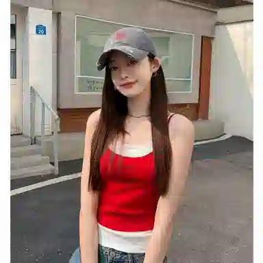 优莲茵 大帽檐显脸小爱心涂鸦 做旧水洗磨破刺绣字母潮流小众 棉 鸭舌帽 男女同款情侣款