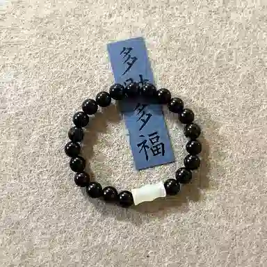 嘉福莱 竹报平安 节节高升 清雅竹节油润光亮 素雅小众中国风 黑檀 手串 男女同款情侣款