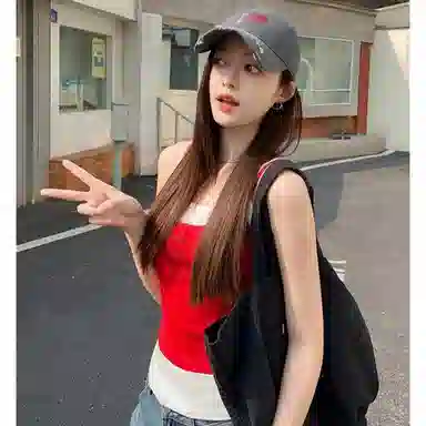 优莲茵 大帽檐显脸小爱心涂鸦 做旧水洗磨破刺绣字母潮流小众 棉 鸭舌帽 男女同款情侣款