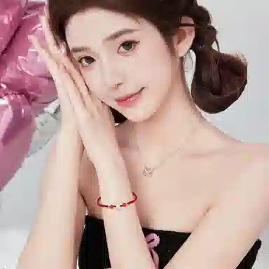 零误差 足银莫比乌斯福牌平安扣 灵蛇本命年招财转运 玛瑙小众如意扣牌 国潮复古可调节手工编绳 纯银 手绳 男女同款情侣款