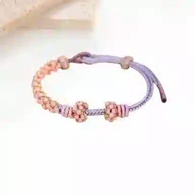 【可拆开DIY】 迎百宝 幸福铃兰系列 好运 新中式国潮浪漫少女氛围感桃花编织织物 精致优雅创意手饰仪式感手绳 男女同款情侣款