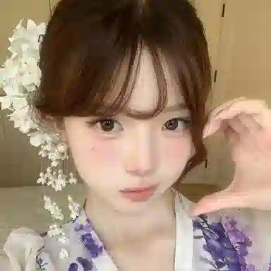 芒果饰品 超仙紫色铃兰花流苏发饰 仿珍珠 布艺 发夹 女款