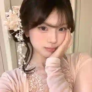 芒果饰品 超仙紫色铃兰花流苏发饰 仿珍珠 布艺 发夹 女款