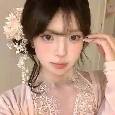 芒果饰品 超仙紫色铃兰花流苏发饰 仿珍珠 布艺 发夹 女款