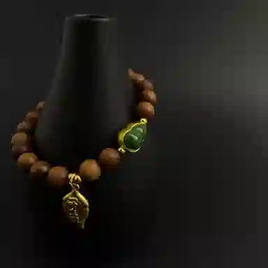 耳玺 一叶生财国风传统复古风小众创意设计感国潮高级感手持盘玩串珠中式转运珠 檀木 木作手串 男女同款情侣款