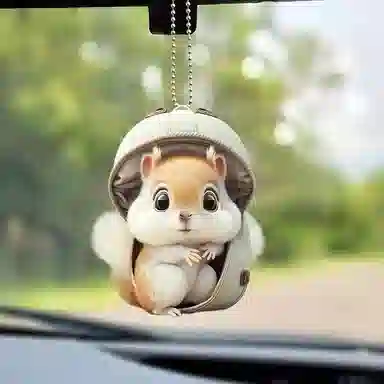 零界 萌趣小松鼠 创意小书包可爱装饰 亚克力 挂件 男女同款情侣款