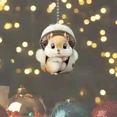 零界 萌趣小松鼠 创意小书包可爱装饰 亚克力 挂件 男女同款情侣款
