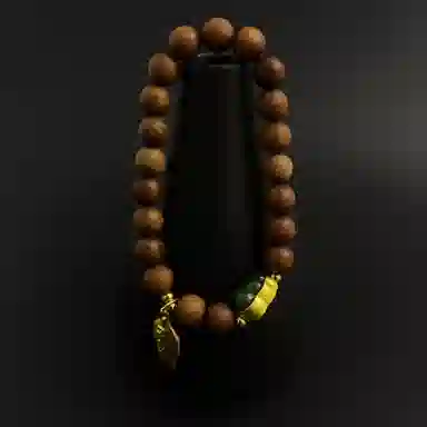 耳玺 一叶生财国风传统复古风小众创意设计感国潮高级感手持盘玩串珠中式转运珠 檀木 木作手串 男女同款情侣款