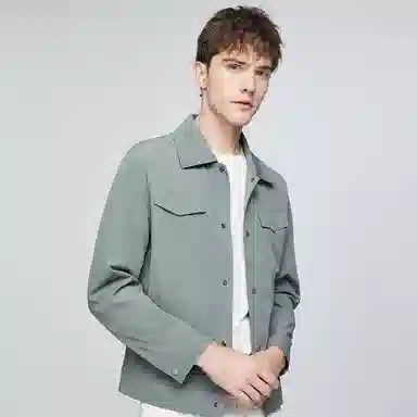红豆 防晒轻薄纯色基础款翻领运动户外宽松工装舒适行政夹克外套 男款