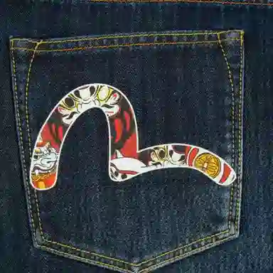 EVISU Seagull Print Cropped Jeans