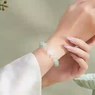 【正缘桃花 有钱花】 秦福炫 桃气满满 新中式国潮小众设计时尚简约优雅浪漫高级感 好运 玉髓 玉石手串 女款