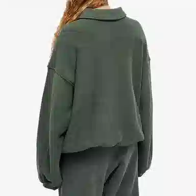 Alexander Wang SS23 Logo Half-Zip Sweatshirt Green