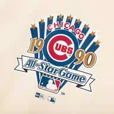 New Era x MLB Chicago Cubs Letter Print Tee Ivory