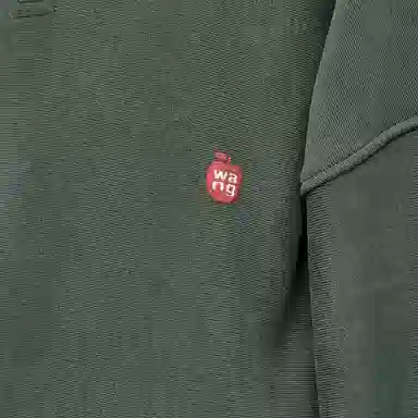 Alexander Wang SS23 Logo Half-Zip Sweatshirt Green