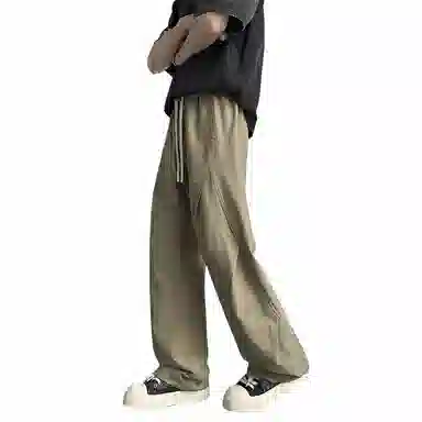 颂希尔 美式微褶直筒宽松运动休闲裤 男女同款