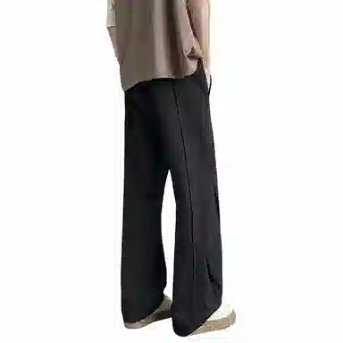 颂希尔 美式微褶直筒宽松运动休闲裤 男女同款