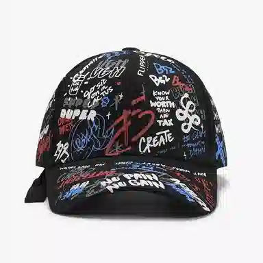 啄木鸟 涂鸦棒球青年街头印花嘻哈帽休闲遮阳 棉 鸭舌帽 男女同款情侣款