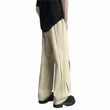 颂希尔 美式微褶直筒宽松运动休闲裤 男女同款