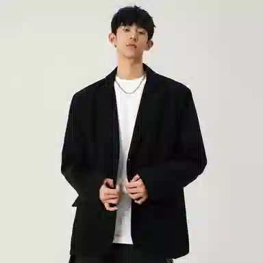 颂希尔 美式简约复古宽松高级纯色休闲长袖西装 男女同款