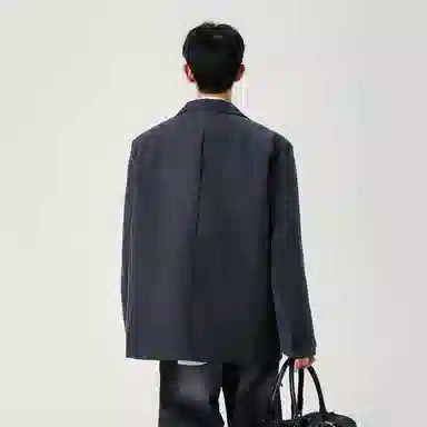 颂希尔 美式简约复古宽松高级纯色休闲长袖西装 男女同款