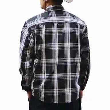 格蓝鹿 宽松翻领纯色休闲长袖衬衫 男款