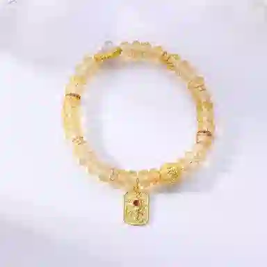 【招财小霸王】  指尖瑰宝 财源滚滚八方来财事业运爆棚买啥涨啥 本命年转运水逆退散 黄水晶 手串 男女同款情侣款