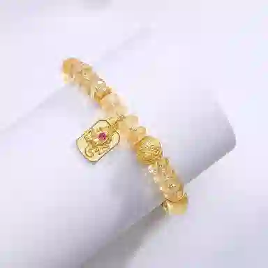 【招财小霸王】  指尖瑰宝 财源滚滚八方来财事业运爆棚买啥涨啥 本命年转运水逆退散 黄水晶 手串 男女同款情侣款