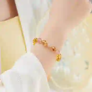 【财源滚滚 八方来财】 秦福炫 招财进宝时来运转小众设计寓意暴富转运珠 好运 黄水晶 手串 女款