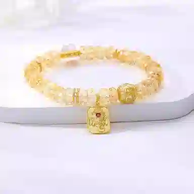 【招财小霸王】  指尖瑰宝 财源滚滚八方来财事业运爆棚买啥涨啥 本命年转运水逆退散 黄水晶 手串 男女同款情侣款