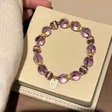 【紫气东来】 指尖瑰宝 时来运转发财暴富 能量磁场九紫离火幸运串珠#好运 紫水晶 手串 女款