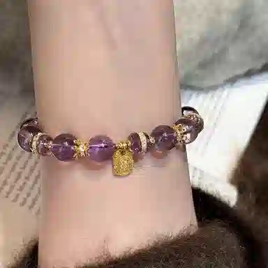 【紫气东来】 指尖瑰宝 时来运转发财暴富 能量磁场九紫离火幸运串珠#好运 紫水晶 手串 女款