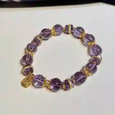 【紫气东来】 指尖瑰宝 时来运转发财暴富 能量磁场九紫离火幸运串珠#好运 紫水晶 手串 女款