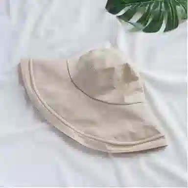 优幽兰 韩版百搭高级感大帽檐显脸小薄款遮脸防晒休闲简约纯色春夏防紫外线遮阳可折叠太阳帽 棉 渔夫帽 女款