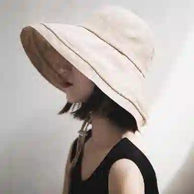 优幽兰 韩版百搭高级感大帽檐显脸小薄款遮脸防晒休闲简约纯色春夏防紫外线遮阳可折叠太阳帽 棉 渔夫帽 女款