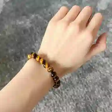 嘉福莱 闪电黄虎眼 神秘黑金 精致轻奢简约小众 时尚潮流百搭 琉璃 手串 男女同款情侣款