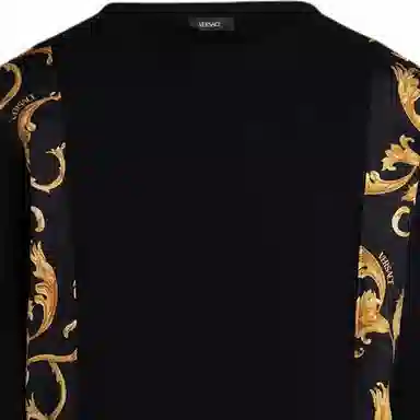 范思哲 太阳花套头长袖卫衣 男款 黑色