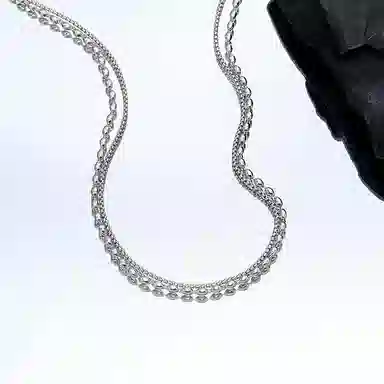 ENFANTIN Double Layer Cuban Chain Necklace