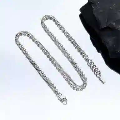 ENFANTIN Double Layer Cuban Chain Necklace