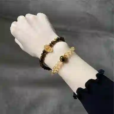 【八方来财】 指尖瑰宝 新中式国风 财源滚滚招财进宝转运双圈 黄水晶 手串 男女同款情侣款