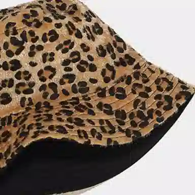 俞兆林 时尚豹纹双面街头潮流户外出行防晒遮阳休闲百搭大头围 聚酯纤维 渔夫帽 男女同款情侣款