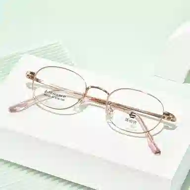 【联系客服可选配镜套餐】 康视顿 轻盈书呆椭圆框 β钛 光学镜架 女款
