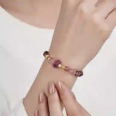 【招财纳福】 指尖瑰宝 国潮紫黑超七串珠 小众高级感首饰 增强能量转运水逆退散旺事业 紫水晶 手串 男女同款情侣款