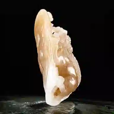 玉说 国风仿古瑞兽貔貅 酱红透水白色 独山玉 玉石摆件雕件 男女同款情侣款