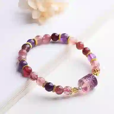 【招财纳福】 指尖瑰宝 国潮紫黑超七串珠 小众高级感首饰 增强能量转运水逆退散旺事业 紫水晶 手串 男女同款情侣款