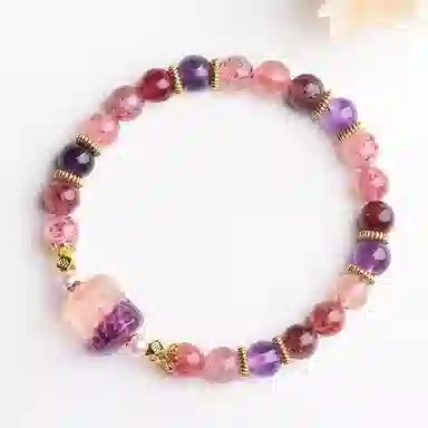 【招财纳福】 指尖瑰宝 国潮紫黑超七串珠 小众高级感首饰 增强能量转运水逆退散旺事业 紫水晶 手串 男女同款情侣款