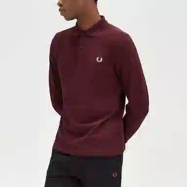 Fred Perry Long Sleeve Polo Burgundy