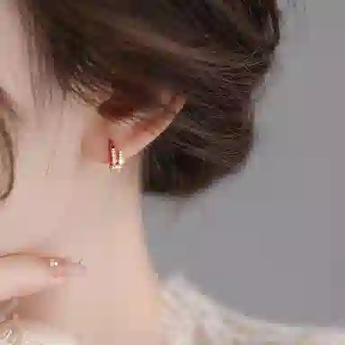 韵系 法式精致玫瑰金 铜镀金 耳环 女款