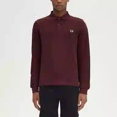 Fred Perry Long Sleeve Polo Burgundy