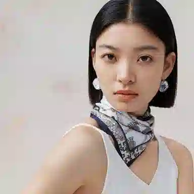 上海故事 艺术浪潮印花真丝小方巾高级感礼盒装 丝巾 女款