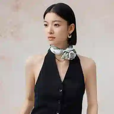 上海故事 艺术浪潮印花真丝小方巾高级感礼盒装 丝巾 女款